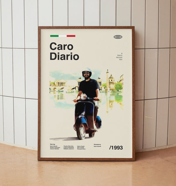 Caro Diario (Dear Diary) Vintage Movie Poster - Nanni Moretti Italian Road Film - Minimalist Midcentury Wall Art Print 1583630021