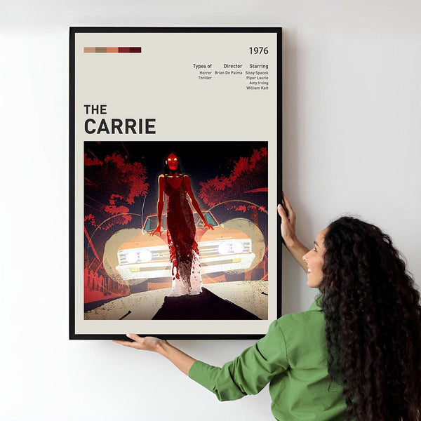 Carrie Movie Poster  Minimalist  Midcentury Poster  Wall Art Print  Retro Movie Poster 1746125929 - Copy