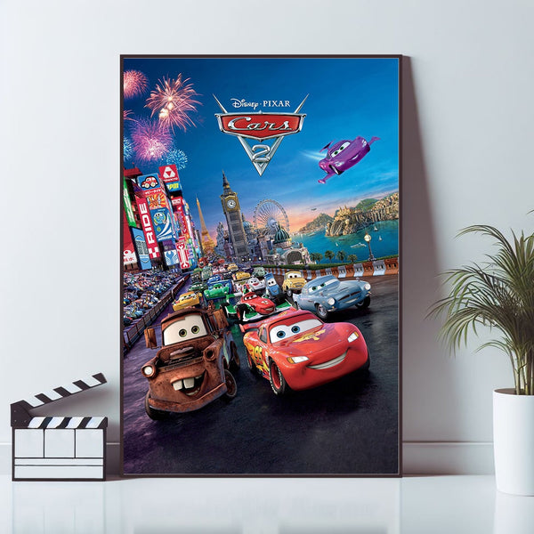 Cars 2 Movie Poster, Wall Art Prints, Art Poster, Canvas Material Gift, Keepsake, Home Decor, Live Room Wall Art 1619156950