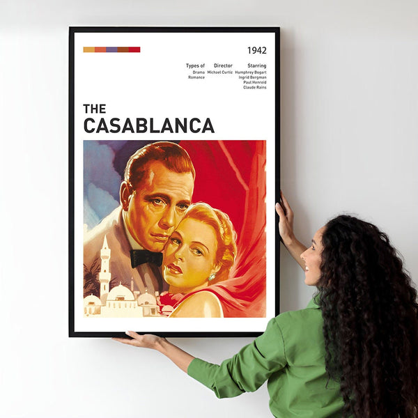 Casablanca Movie Poster  Minimalist  Midcentury Poster  Wall Art Print  Retro Movie Poster 1735357666