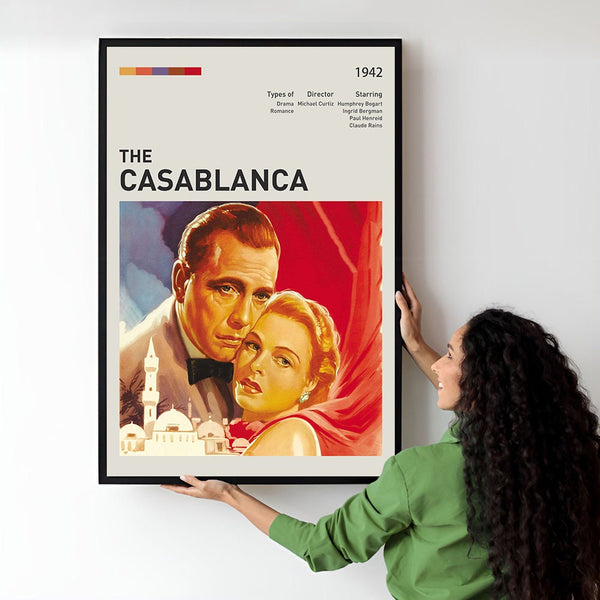 Casablanca Movie Poster  Minimalist  Midcentury Poster  Wall Art Print  Retro Movie Poster 1735357666 - Copy