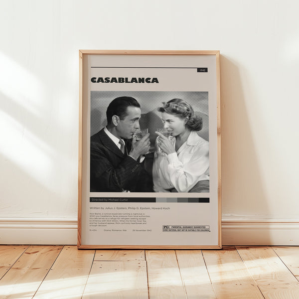 Casablanca Movie Poster, Claude Rains Wall Art, Minimalist Wall Decor, Mid Century Design, High Quality Film Print, Gift for Movie Lovers 1761805033