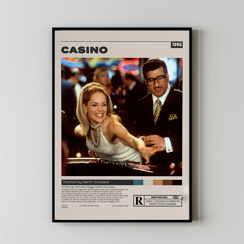 Poster minimalista di casino con tema vintage