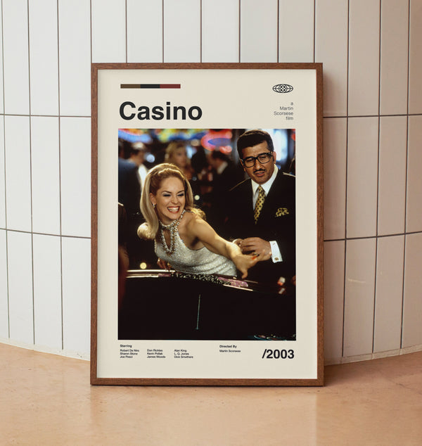 Casino Wall Art Print  - Robert De Niro Sharon Stone -  Vintage Minimalist Midcentury Movie Poster 1569499810