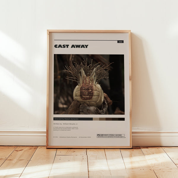 Cast Away Poster, Tom Hanks Wall Art, Minimalist Wall Decor, Survival Drama Film Print, Gift for Movie Lovers 1747843841