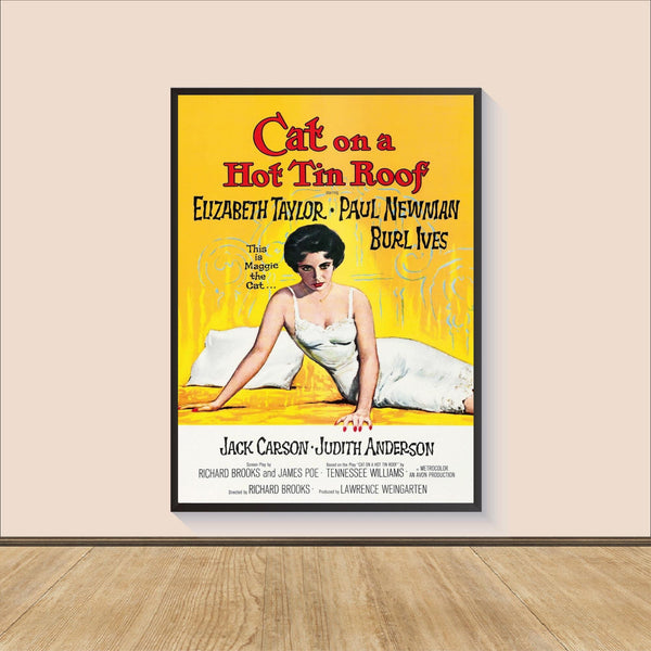 Cat on a Hot Tin Roof (1958) Movie Poster Print, Canvas Wall Art, Room Decor, Personalized gift, Gifts for HimHer, Wall Art Print 1554954596