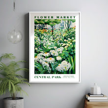 Central Park Flower Market Poster, USA Travel Art, New York City, Botanical Wall Art, Floral Decor Posters, Emerald Green Botanical Print