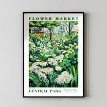 Central Park Flower Market Poster, USA Travel Art, New York City, Botanical Wall Art, Floral Decor Posters, Emerald Green Botanical Print