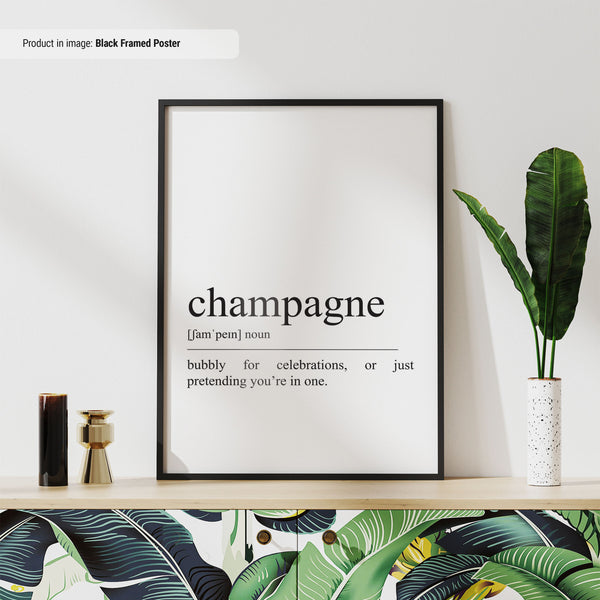 Champagne Poster  Champagne Definition  Alcohol Wall Art  Bar Cart Wall Art  Funny Champagne Lovers Gifts  Champagne Print 1691883067