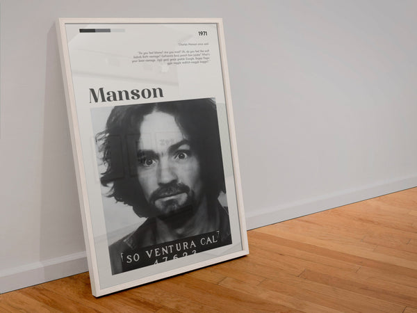 Charles Manson Mugshot Poster Wall Art Seril Killer Quote Criminal Cult Leader Poster  Art Gift Wall Art 1550227170