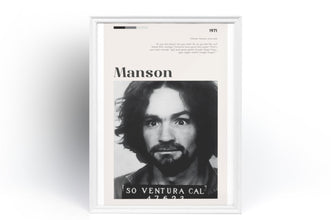 Charles Manson Mugshot Poster Wall Art Seril Killer Quote Criminal Cult Leader Poster  Art Gift Wall Art 1550227170