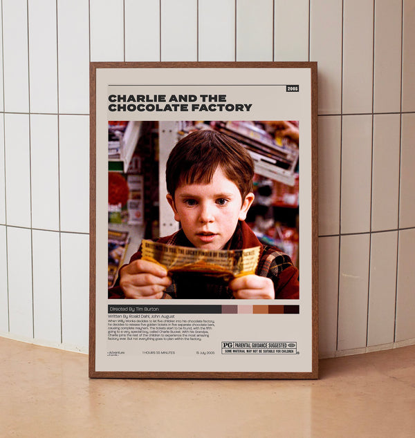 Charlie and the Chocolate Factory Poster,Tim Burton, Minimalist Movie Poster