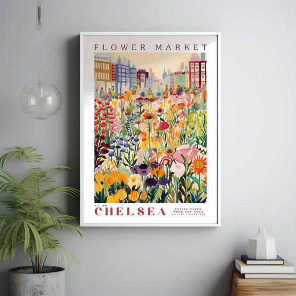 Chelsea Flower Market Print, London Travel Art, Rose, City Skyline, Botanical Posters, Autumn Wall Art, Trendy Wall Art, Floral Illustration