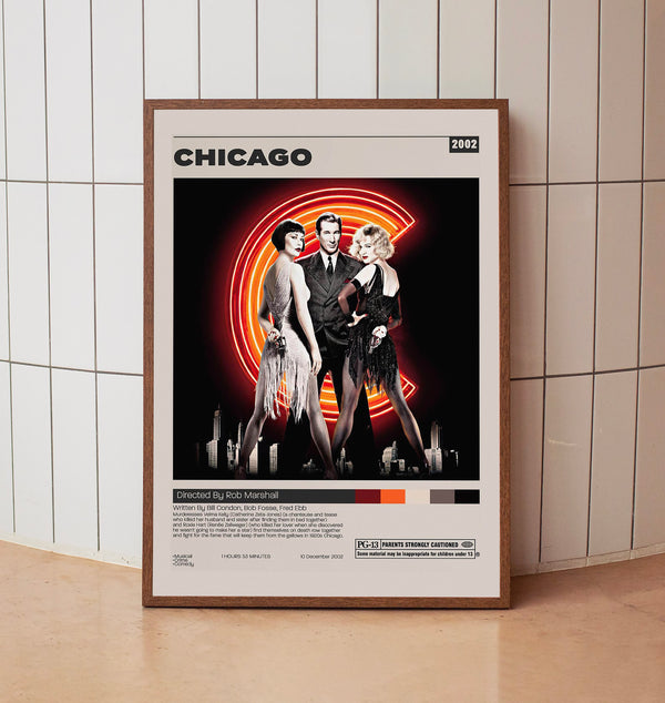 Chicago Poster, Rob Marshall, Minimalist Movie Poster, Room decor