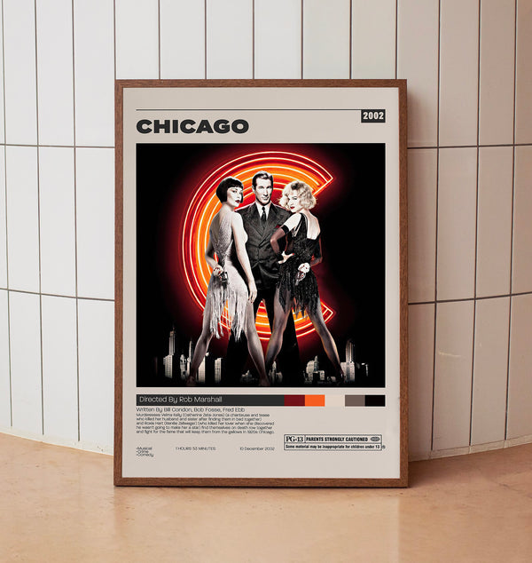 Chicago Poster, Rob Marshall, Minimalist Movie Poster, Vintage Retro Art