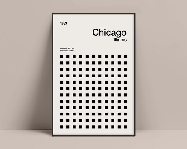 Chicago Print, Chicago Poster, Chicago Illinois, Chicago Art, Mid-Century Design, Abstract Wall Art, Geometric Art Print, Abstract Color Art 1264628371