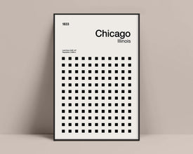 Chicago Print, Chicago Poster, Chicago Illinois, Chicago Art, Mid-Century Design, Abstract Wall Art, Geometric Art Print, Abstract Color Art 1264628371