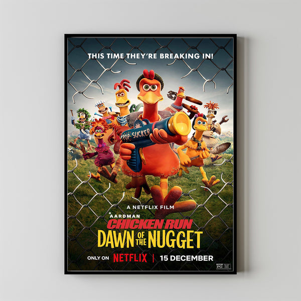 Chicken Run Dawn of the Nugget Movie Poster 2023 FilmRoom Decor Wall ArtPoster GiftCanvas prints 1