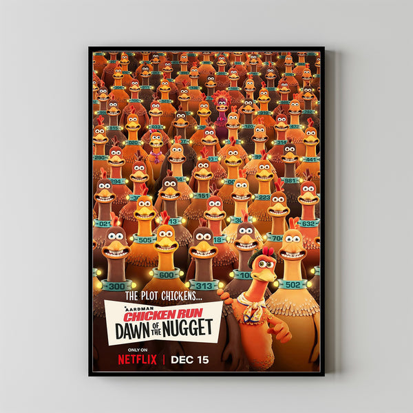 Chicken Run Dawn of the Nugget Movie Poster 2023 FilmRoom Decor Wall ArtPoster GiftCanvas prints 2