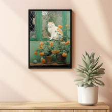 Cat and Flower Painting Poster - Charming Wall Art | Perfect Gift for Cat and Nature Lovers