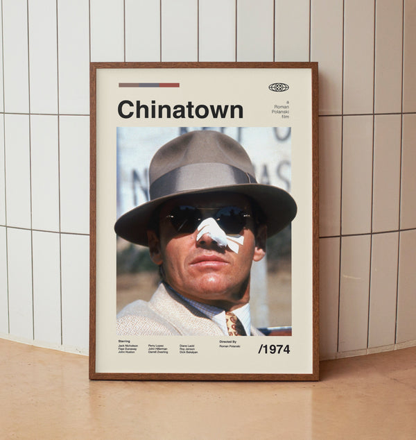 Chinatown Movie Poster - Jack Nicholson Film - Vintage Minimalist Midcentury Wall Art Print