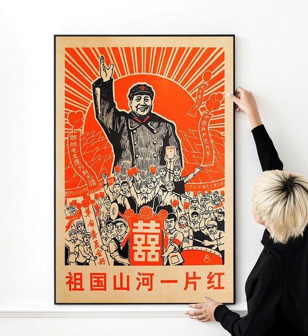Chinese chairman-mao propaganda poster motherland High Quality Print Photo Wall Art Canvas Cloth Multi size 1625927966