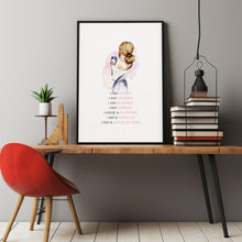 Christian Poster Affirmations Wall Art Poster, Aesthetic Scripture Affirmation Poster Wall Art, I am Loved Bible Verse Print