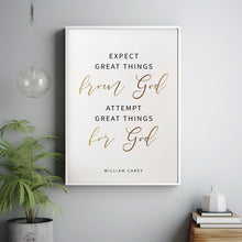 William Carey Quote Wall Art - Inspirational Christian Decor, Motivational Christian Poster for Spiritual Encouragement