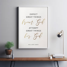 William Carey Quote Wall Art - Inspirational Christian Decor, Motivational Christian Poster for Spiritual Encouragement