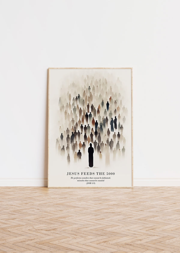 Christian Bibleverse Jesus feeds 5000 Wall Art  PRINTED on premium paper