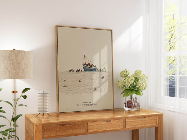 Christian Bibleverse Noah's Ark and the flood art  PRINTED on premium paper