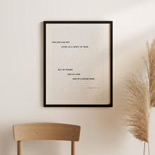 Christian Valentine's Gift for Him - 'Love, power, and a sound mind' 2 Timothy 17, Minimalist Bible Verse Wall Art (Physical Poster) 1586979340