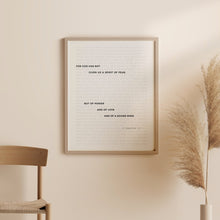 Christian Valentine's Gift for Him - 'Love, power, and a sound mind' 2 Timothy 17, Minimalist Bible Verse Wall Art (Physical Poster) 1586979340