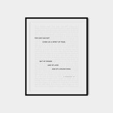 Christian Valentine's Gift for Him - 'Love, power, and a sound mind' 2 Timothy 17, Minimalist Bible Verse Wall Art (Physical Poster) 1586979340