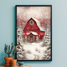 Rustic Farmhouse Wall Art | Iconic Red Barn Vintage Canvas Print | Country Farm Wall Decor | Available Framed or Unframed & Ready to Hang