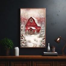 Rustic Farmhouse Wall Art | Iconic Red Barn Vintage Canvas Print | Country Farm Wall Decor | Available Framed or Unframed & Ready to Hang