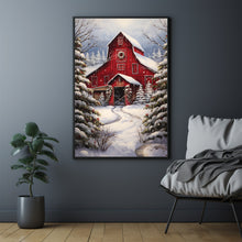 Rustic Farmhouse Wall Art | Iconic Red Barn Vintage Canvas Print | Country Farm Wall Decor | Available Framed or Unframed & Ready to Hang