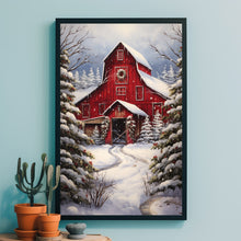 Rustic Farmhouse Wall Art | Iconic Red Barn Vintage Canvas Print | Country Farm Wall Decor | Available Framed or Unframed & Ready to Hang