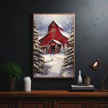 Rustic Farmhouse Wall Art | Iconic Red Barn Vintage Canvas Print | Country Farm Wall Decor | Available Framed or Unframed & Ready to Hang