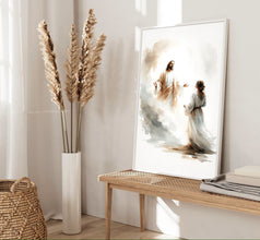 Christ's Appearance To Mary Magdalene Canvas Wall Art Poster Holy Bible Art Birthday Gift Watercolor Christian Print Trendy Home Decor Frame 1642115768