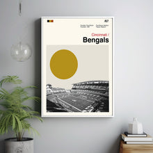Cincinnati Bengals Team Poster, Bengals Movie, Cincinnati Bengals Football, Retro Team Poster, Vintage, Modern Vintage, Football Poster