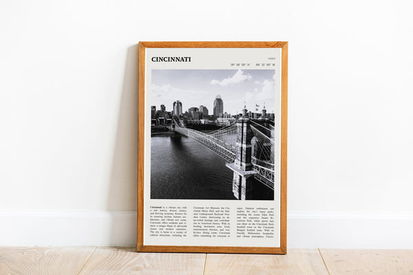 Cincinnati Ohio Wall Art Poster Poster Cincinnati Ohio  Black White Poster  Poster  Art Gift 1685493726