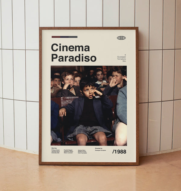 Cinema Paradiso Wall Art Print - Midcentury Vintage Minimalist  Movie Poster