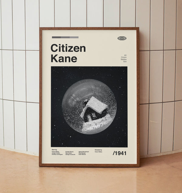 Citizen Kane Wall Art Print - Orson Welles Movie Poster - Retro Minimalist Midcentury Art 1439953486