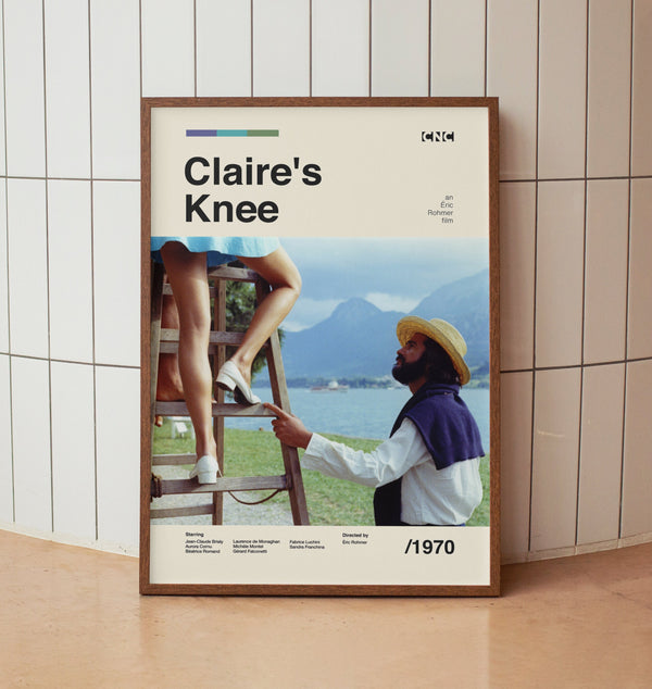 Claire's Knee Vintage Movie Poster - Minimalist Midcentury Wall Art Print