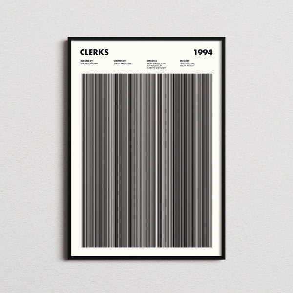 Clerks Movie Barcode Print, Clerks Print, Clerks Poster, Clerks Wall Art, Clerks Art Print, Clerks Frames Print, Movie Buff Gifts 1631622675