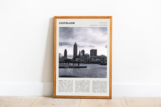 Cleveland Ohio Wall Art Poster Poster Cleveland Ohio   Black White Poster  Poster  Art Gift 1694005715