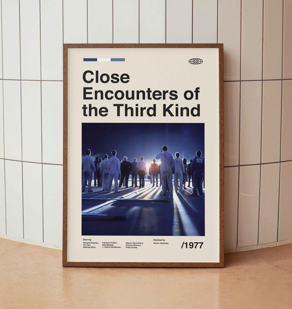 Close Encounters of the Third Kind Vintage Movie Poster - Steven Spielberg - Minimalist Midcentury Wall Art Print