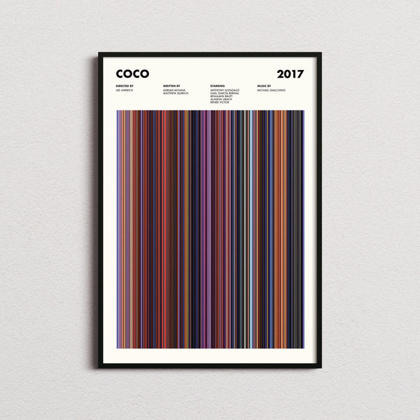 Coco Movie Barcode Print, Coco Print, Coco Poster, Coco Wall Art, Coco Frames Print, Movie Buff Gifts 1632405022