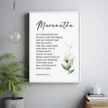 Colossians 3:2-4 'Maranatha' Bible Verse Wall Art - Uplifting Scripture Poster for Christian Hope and Anticipation